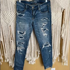 American Eagle Super Low Rise Jegging Jeans Distressed ❤️